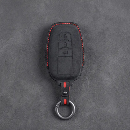 Toyota Hand Stitched Alcantara Key Fob Cover Contoured Smart Key Dark Charcoal