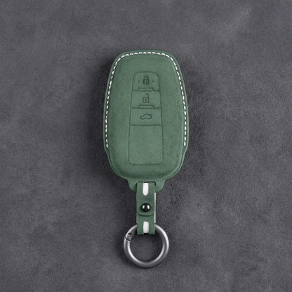 Toyota Hand Stitched Alcantara Key Fob Cover Contoured Smart Key Dark Green