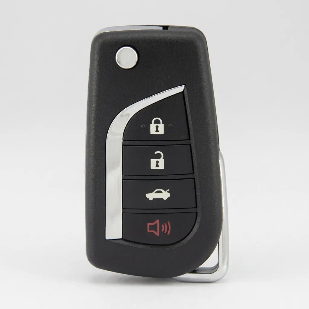 Toyota Hand - Stitched Alcantara Key Fob Cover – Geometric Flip Key 4 - Button - Dark green