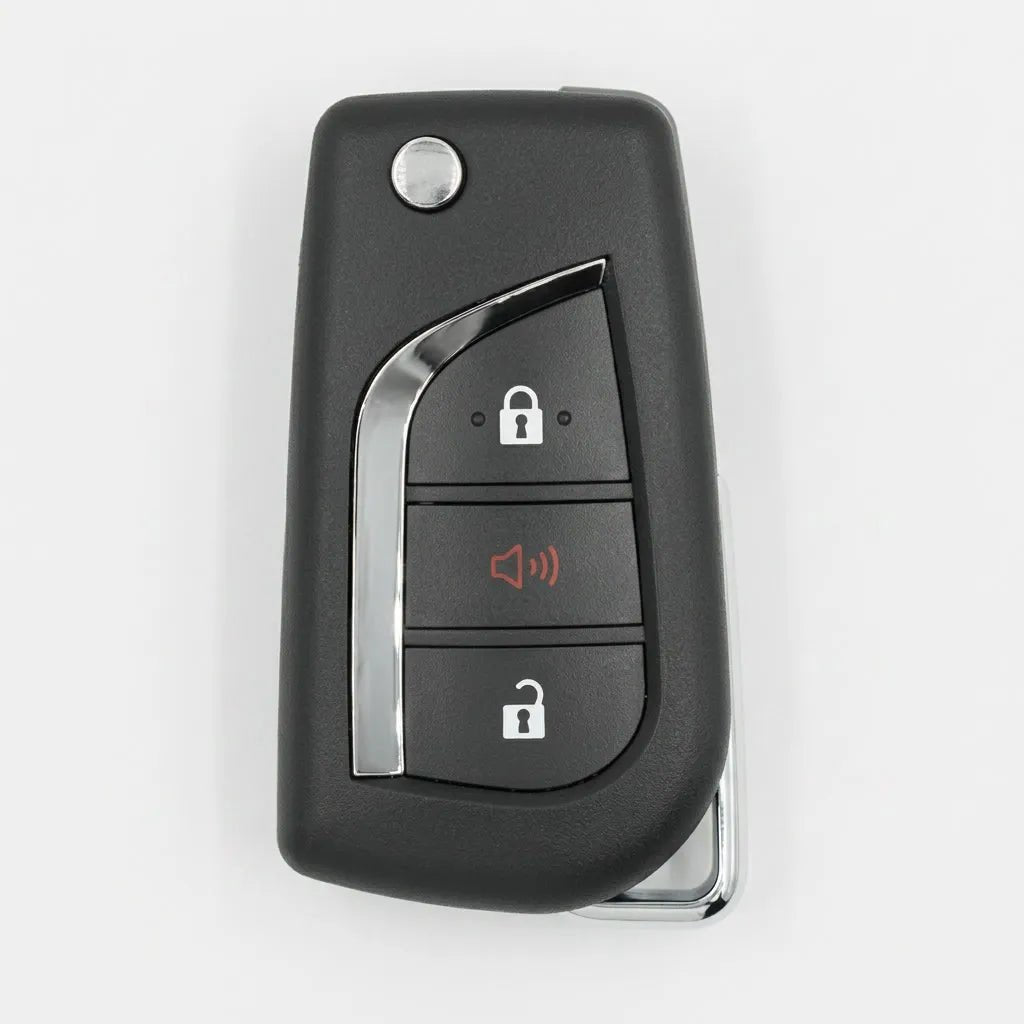 Toyota Hand - Stitched Alcantara Key Fob Cover – Geometric Panic Flip Key - Dark charcoal