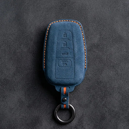 Toyota Hand-Stitched Alcantara Key Fob Cover – Stealth Shield Cobalt Blue