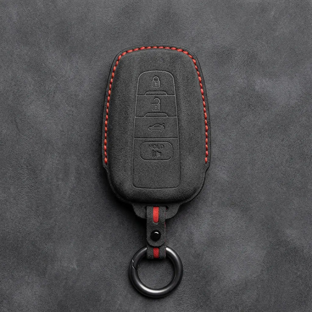 Toyota Hand-Stitched Alcantara Key Fob Cover – Stealth Shield Dark Charcoal