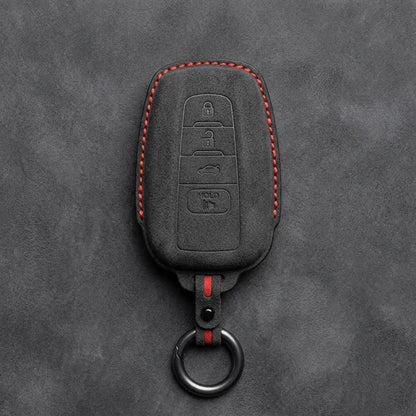 Toyota Hand-Stitched Alcantara Key Fob Cover – Stealth Shield Dark Charcoal