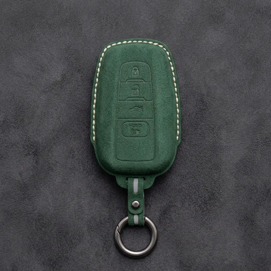 Toyota Hand-Stitched Alcantara Key Fob Cover – Stealth Shield Dark Green
