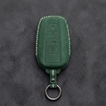 Toyota Hand-Stitched Alcantara Key Fob Cover – Stealth Shield Dark Green
