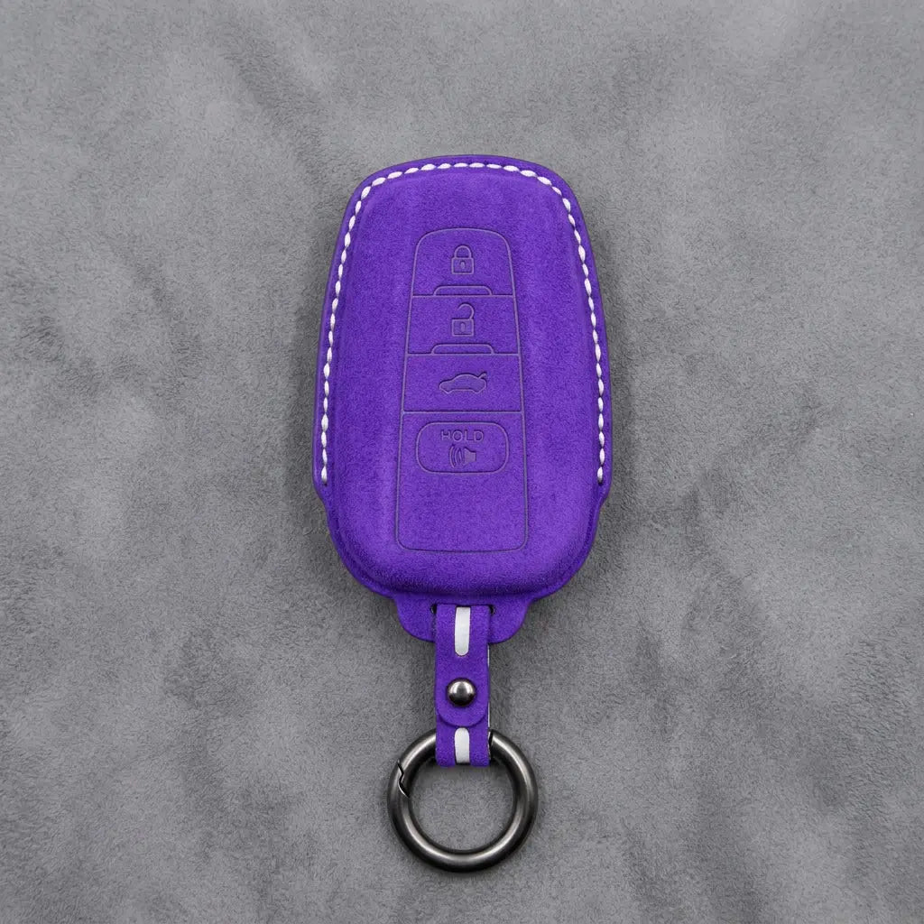 Toyota Hand-Stitched Alcantara Key Fob Cover – Stealth Shield Dark Purple