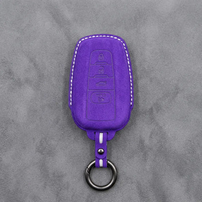 Toyota Hand-Stitched Alcantara Key Fob Cover – Stealth Shield Dark Purple