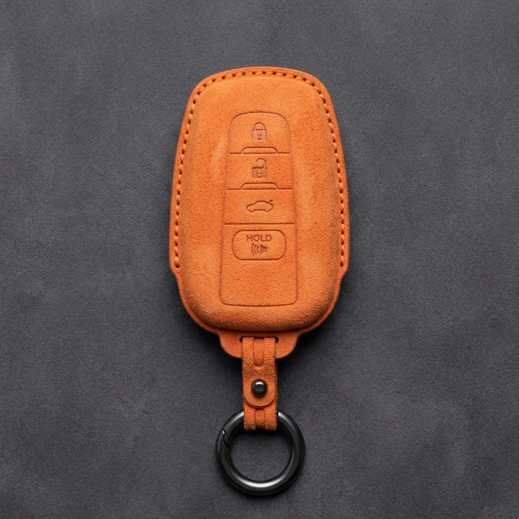 Toyota Hand-Stitched Alcantara Key Fob Cover – Stealth Shield Orange