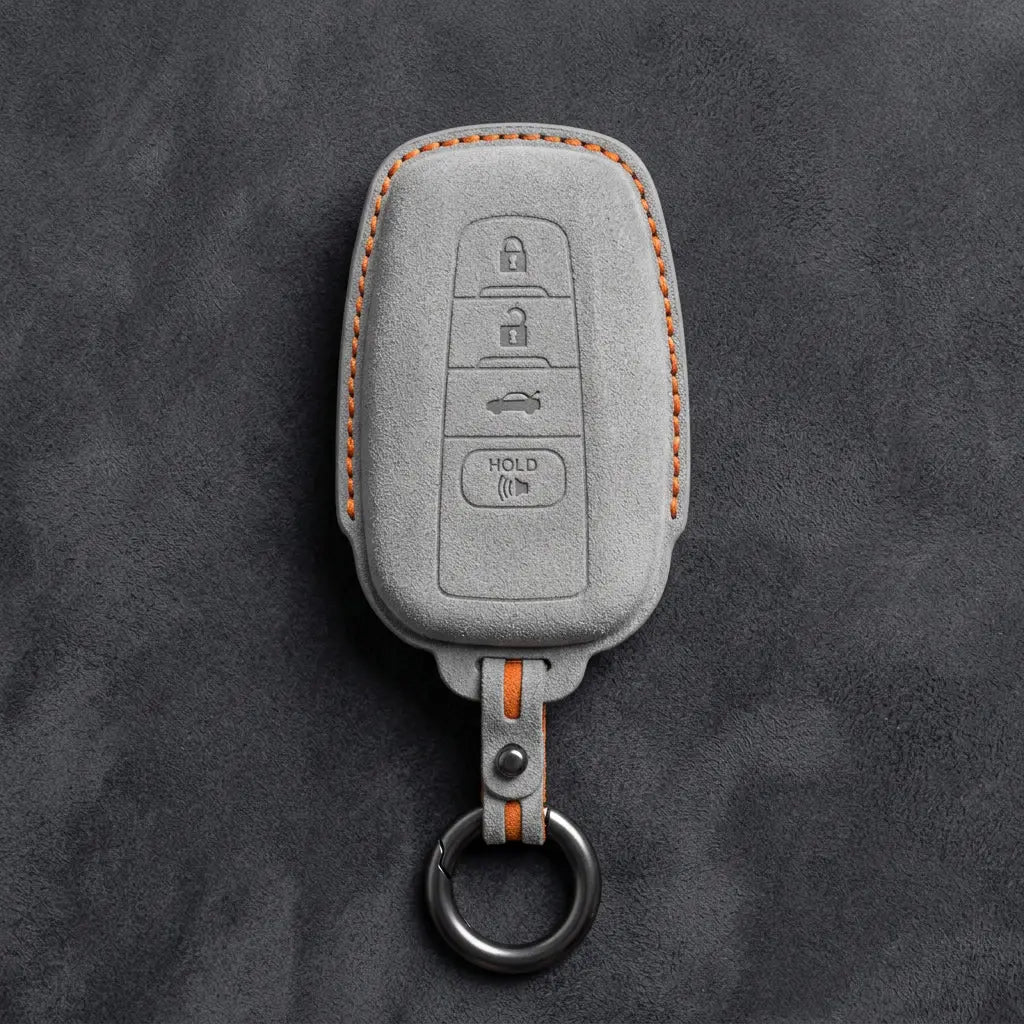Toyota Hand-Stitched Alcantara Key Fob Cover – Stealth Shield White