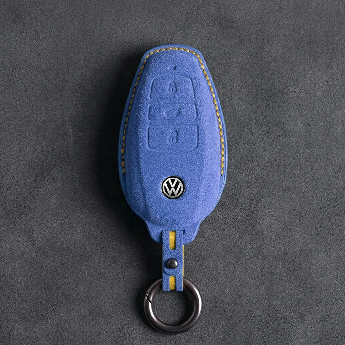 Volkswagen Hand - Stitched Alcantara Key Fob Cover – Tapered Smart Key - Cornflower blue