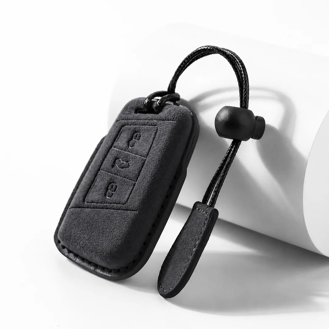 Volkswagen Suede Key Fob Case – Chrome Top 3-Button Black