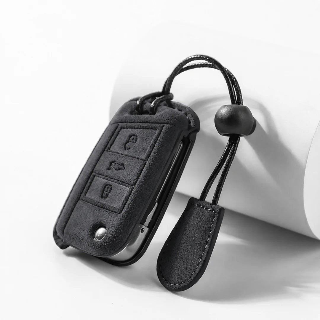 Volkswagen Suede Key Fob Case – Shield Flip Key 3-Button Black