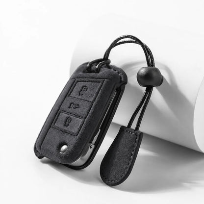 Volkswagen Suede Key Fob Case – Shield Flip Key 3-Button Black