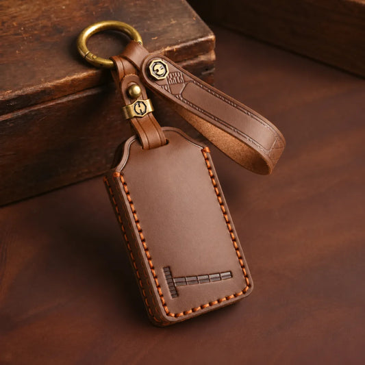 Volvo Hand-Crafted Leather Key Fob Cover – EX30 / EX90 Series - Brown