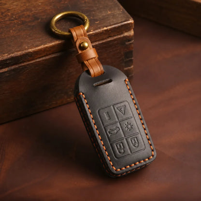 Volvo Hand-Crafted Leather Key Fob Cover – Rectangular 6-Button Block