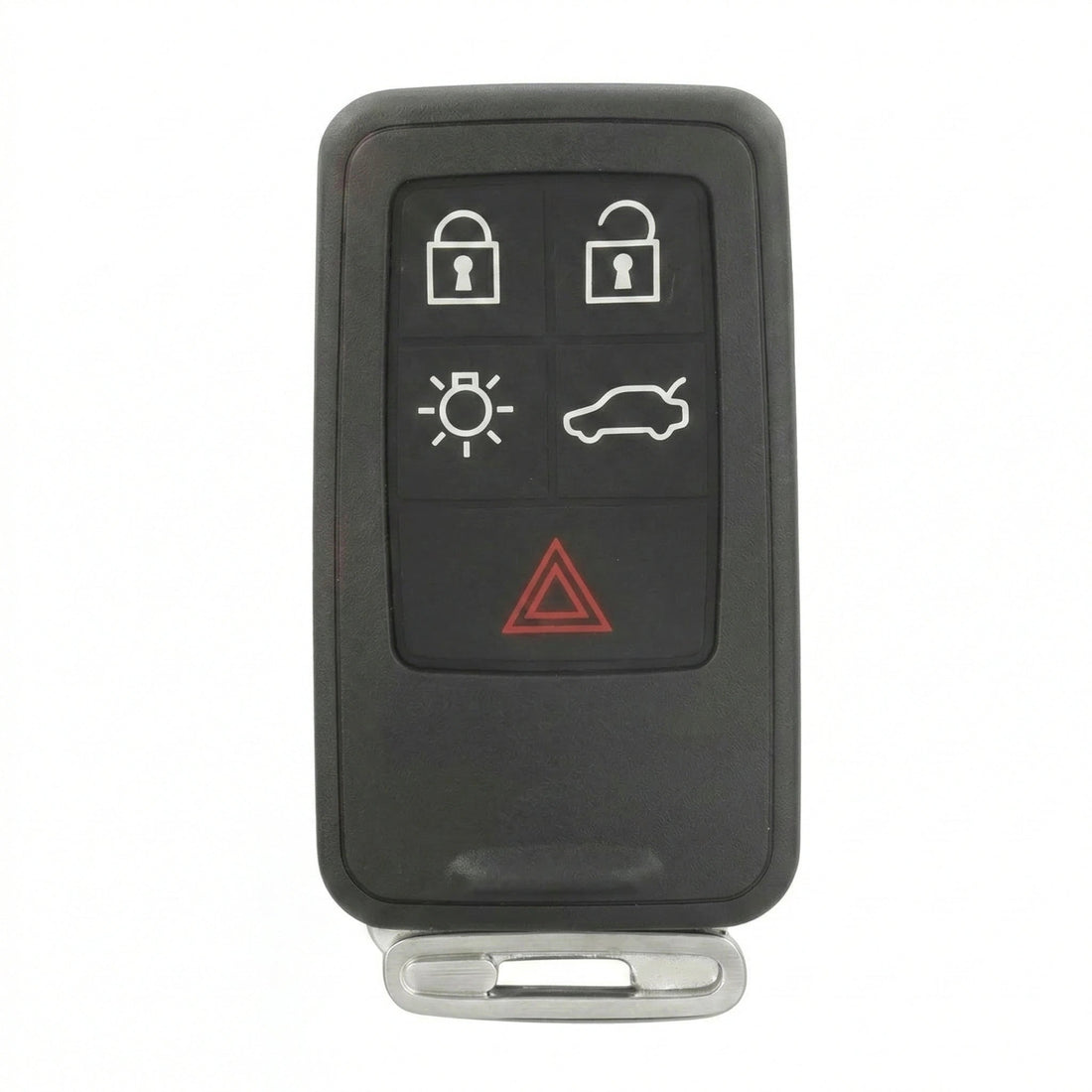 Volvo Hand - Stitched Alcantara Key Fob Cover - Rectangular 5 - Button - White