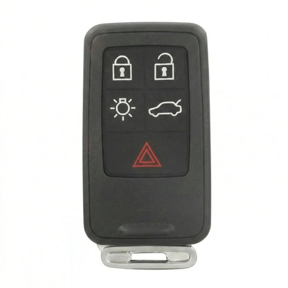 Volvo Hand - Stitched Alcantara Key Fob Cover - Rectangular 5 - Button - White