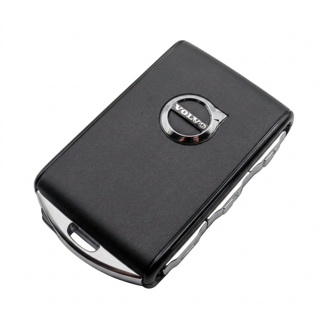 Volvo Hand - Stitched Alcantara Key Fob Cover – Side - Button Series - White