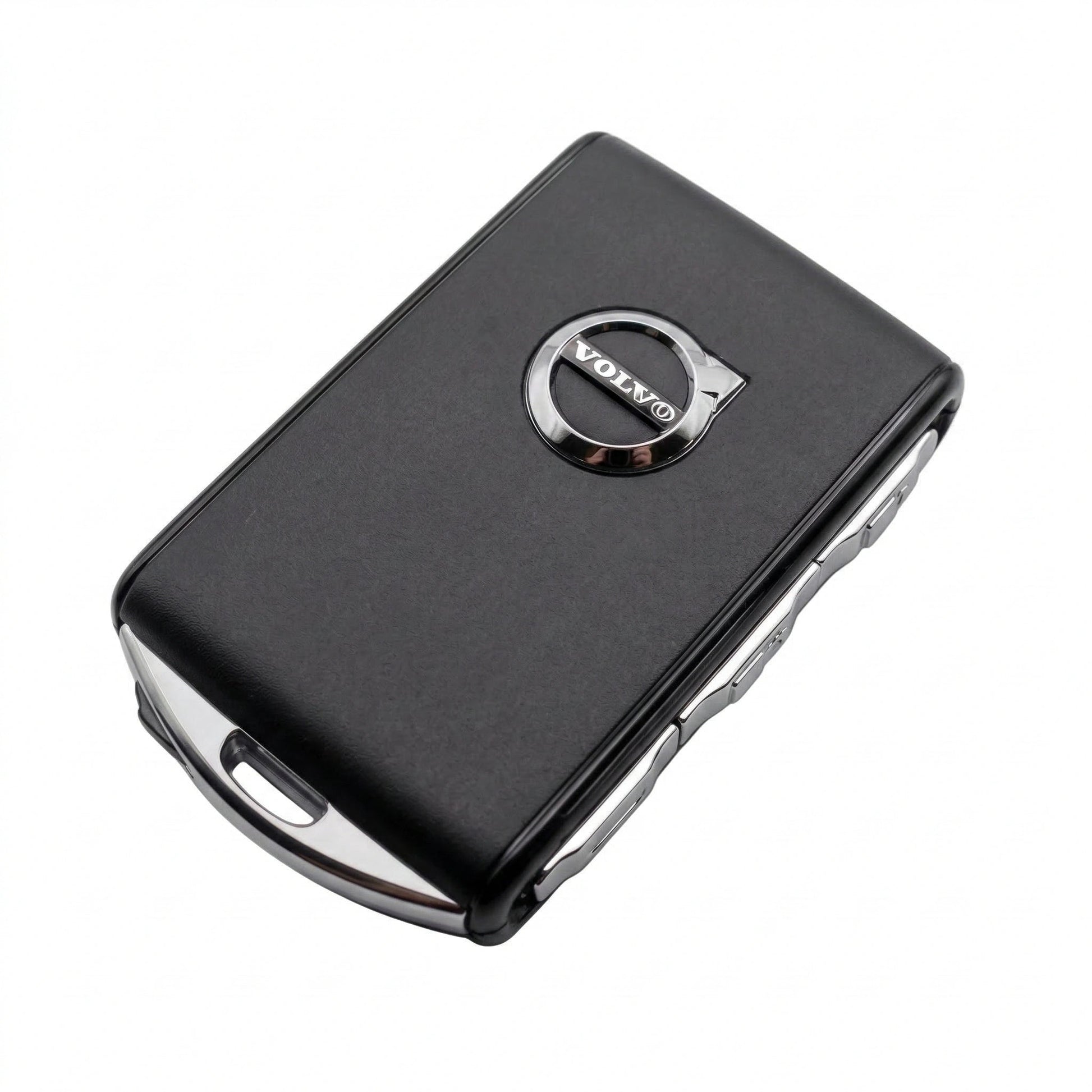 Volvo Hand - Stitched Alcantara Key Fob Cover – Side - Button Series - White