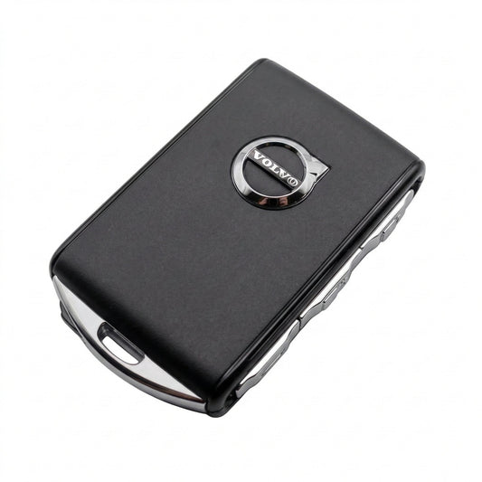 Volvo Hand - Stitched Alcantara Key Fob Cover – Side - Button Series - White
