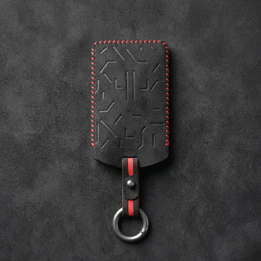 Zeekr Hand-Stitched Alcantara Key Fob Cover – Card Key - Dark Charcoal