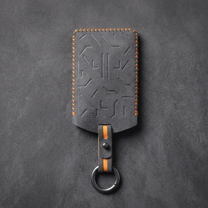 Zeekr Hand-Stitched Alcantara Key Fob Cover – Card Key - Dark Gray