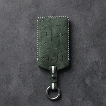 Zeekr Hand-Stitched Alcantara Key Fob Cover – Card Key - Dark Green