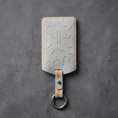 Zeekr Hand-Stitched Alcantara Key Fob Cover – Card Key - White