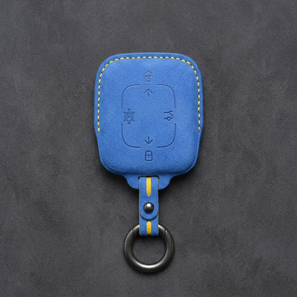 Zeekr Hand-Stitched Alcantara Key Fob Cover – Square Smart Key - Cornflower Blue