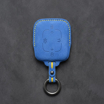 Zeekr Hand-Stitched Alcantara Key Fob Cover – Square Smart Key - Cornflower Blue