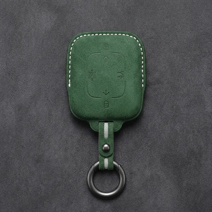 Zeekr Hand-Stitched Alcantara Key Fob Cover – Square Smart Key - Dark Green